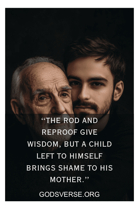     Un anciano y un joven comparten un sentido abrazo, reflejando la sabiduría y la disciplina atemporales que se encuentran en los versículos bíblicos sobre los hijos.