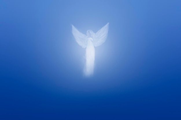 A portrait of an angel in the sky