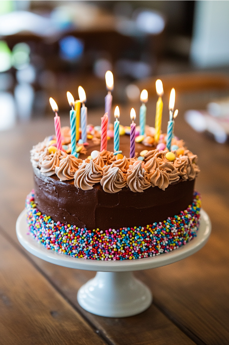 Birthday cake with candles