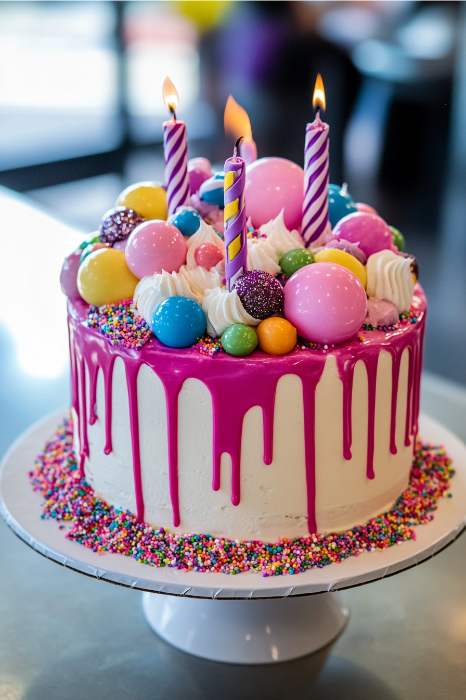Birthday cake with candles