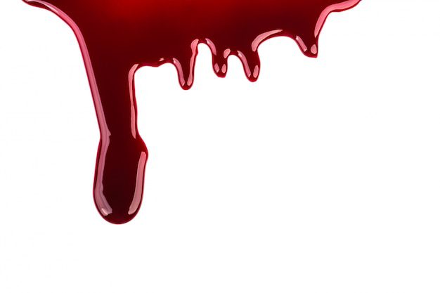 A photo of dripping blood as a depiction of the blood Israelites applied on the doors during Passover