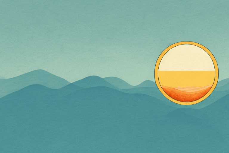 Uma bela paisagem com o sol se pondo ao fundo