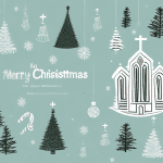 35 Children's Christmas Songs for Church by Age A festive church scene with a christmas tree