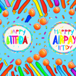 Una colorida tarta de cumpleaños con velas y símbolos religiosos