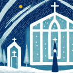 Una iglesia en Nochebuena