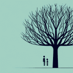 A tree with its branches reaching up to the sky