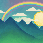 A sun rising over a mountain range