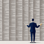 A person standing in front of a wall of scriptures