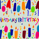A colorful birthday cake with 21 candles