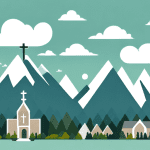 70 Bible Verses for Church: Every Service and Occasion A church building surrounded by a landscape of trees