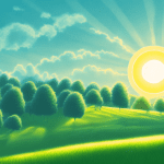 73 melhores versículos bíblicos sobre a bondade de Deus Um sol nascendo em uma paisagem de colinas e árvores