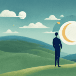 A person standing on a hill