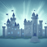 37 versículos bíblicos poderosos sobre a quebra de fortalezas Um castelo com uma parede sendo derrubada por um feixe de luz