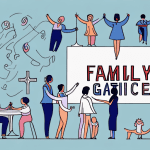 A church gathering with people playing a game of family feud