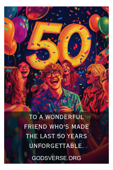 Una colorida fiesta de cumpleaños con amigos celebrando 50 años, con globos y decoraciones festivas, se hizo memorable con conmovedoras frases de 50 cumpleaños para hombres.