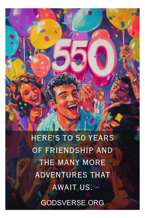 Una celebración alegre con gente sonriente, globos y una pancarta con el número "50", rebosante de risas y citas de 50 cumpleaños para hombres, todo ello captando a la perfección la esencia de este aniversario tan señalado.