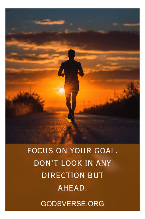Silueta de una persona corriendo hacia una puesta de sol con texto motivacional superpuesto, capturando la esencia de las citas de actitud para hombres.