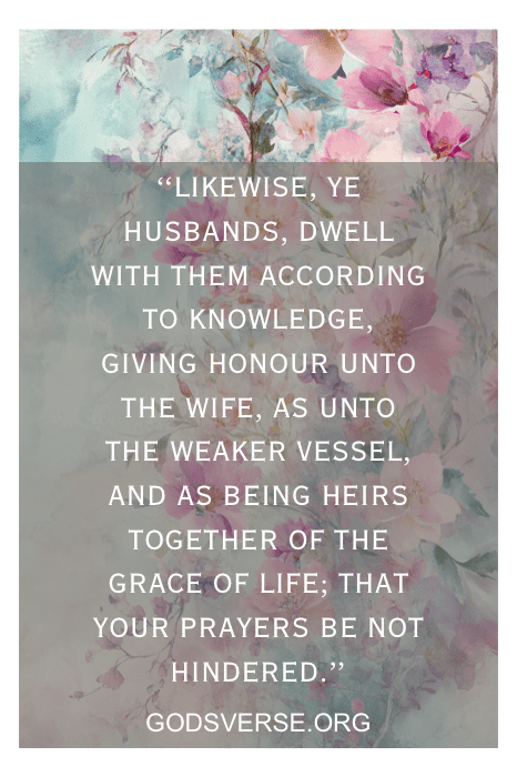 Fondo floral con una cita sobre el matrimonio de godsverse.org, que subraya el respeto y la gracia en las relaciones, inspirada en versículos bíblicos sobre el amor y el matrimonio.