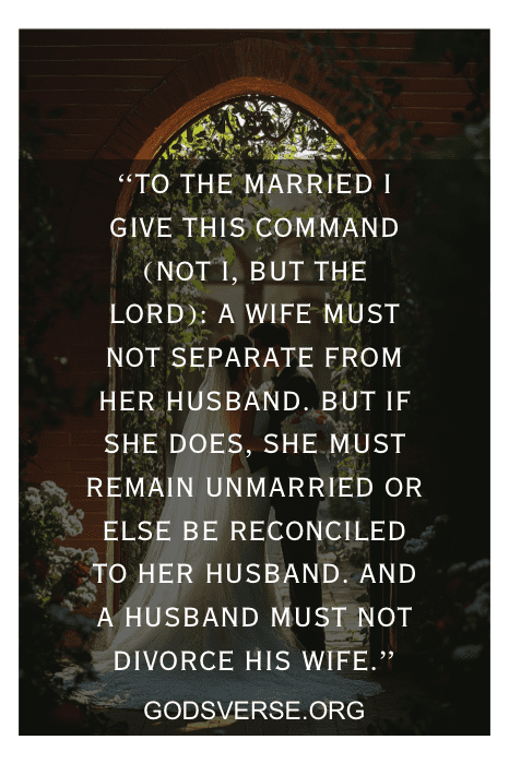 Texto em um fundo de jardim: "Para os casados..." com conselhos matrimoniais enraizados em Versículos bíblicos sobre casamento para orientação no casamento. De godsverse.org.
