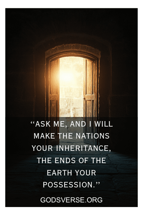 An open door with light shining through, casting an ethereal glow, features an inspiring God and Country quote overlay.