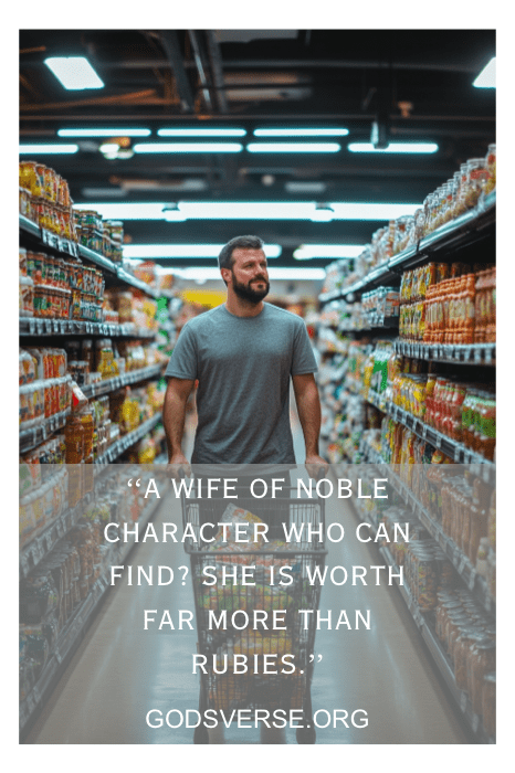 Father actively helping with family responsibilities and shopping