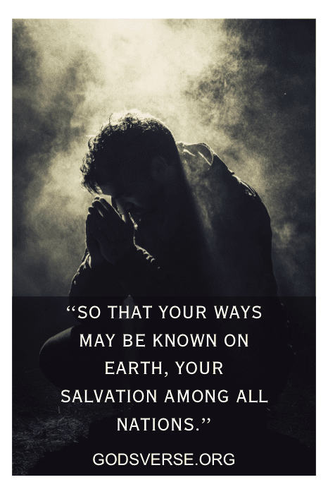 Silhouette of a person praying, surrounded by God and Country Quotes, with a powerful message about salvation beneath.