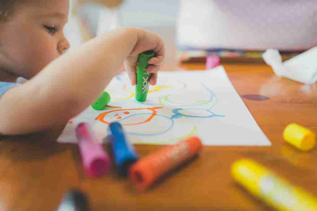 toddler drawing picture like a sunday school craft