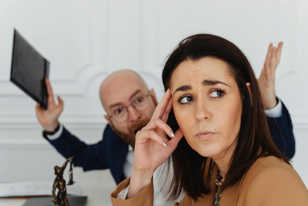 A man shouting at his wife