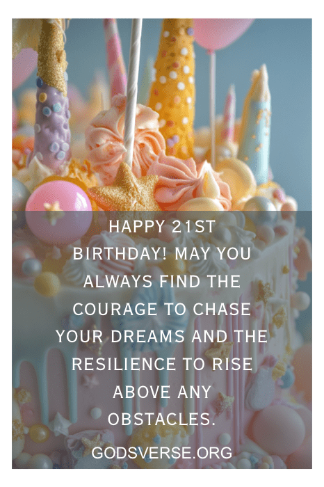 Celebrate a vibrant birthday with a colorful cake adorned with festive decorations, complete with heartfelt sons 21st birthday quotes from godsverse.org.