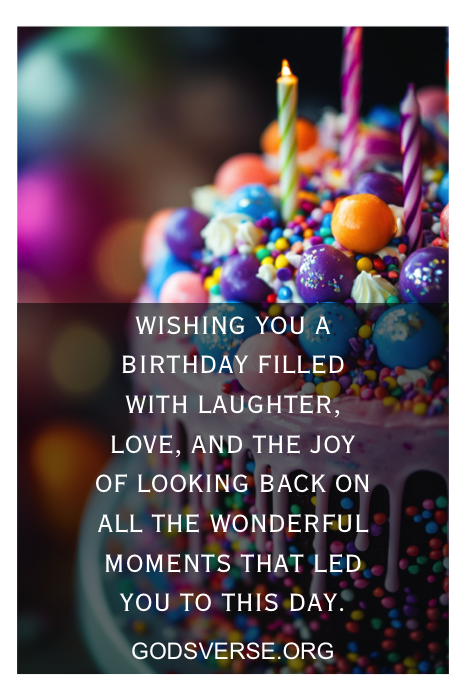 A vibrant birthday cake adorned with candles and sprinkles sits beside a heartfelt message celebrating a son's 21st birthday milestone.