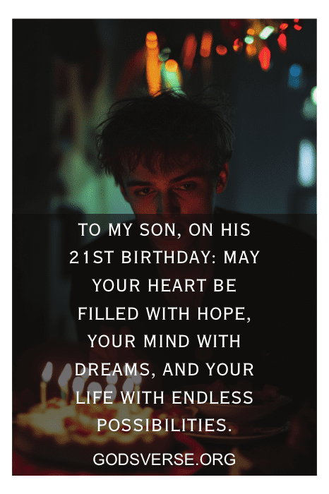 A person surrounded by birthday candles and colorful lights reflects on hope and dreams, drawing inspiration from godsverse.org. Celebrate with meaningful words for a son’s 21st birthday, as this milestone marks a journey filled with endless possibilities.