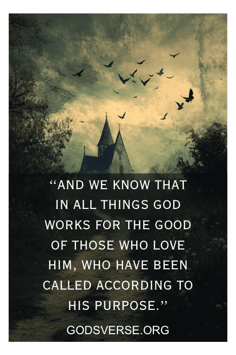 A church silhouette reaches towards the heavens, with birds soaring across the sky. Overlayed is a biblical quote offering solace, bringing to mind Bible verses for those feeling defeated, uplifting spirits in moments of doubt.