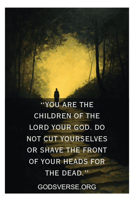 Silhouette of a person with a Child of God quote about not self-harming, set against a forest path at dusk.