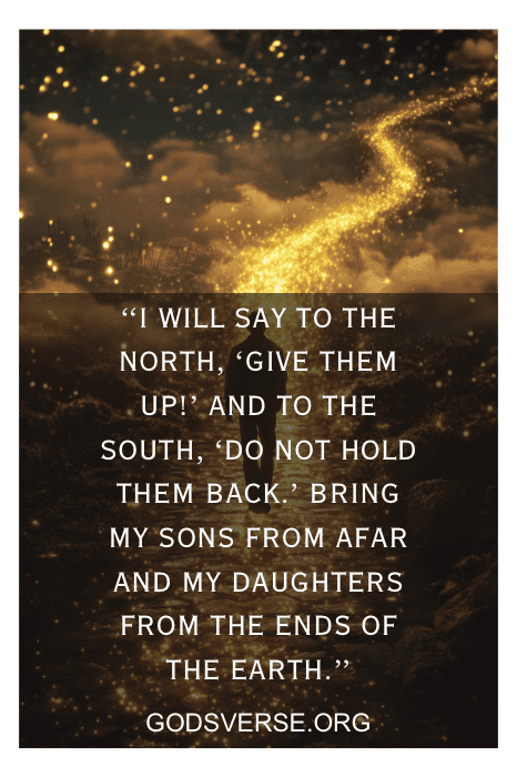 A golden path in the night sky glistens with a timeless Bible quote from Isaiah, inviting reflection and peace. Remember, as you walk this celestial trail, you're a cherished child of God guided by divine wisdom every step of the way.