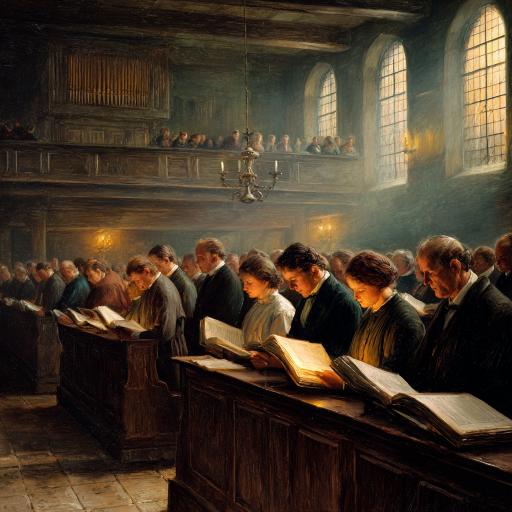 church goes looking at their hymnals