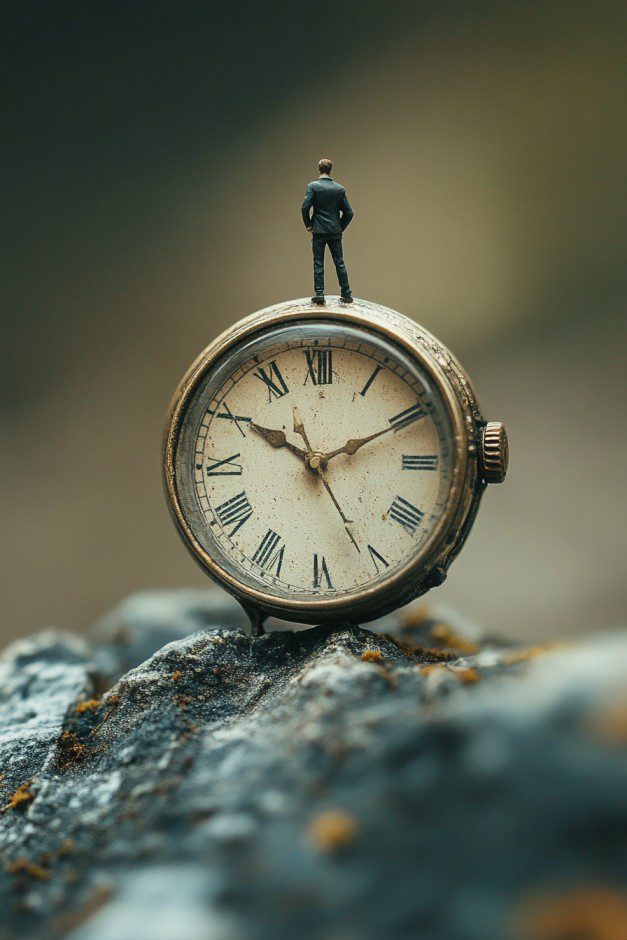 man on a clock