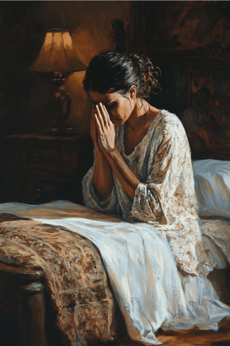 woman praying for financial breakthrough