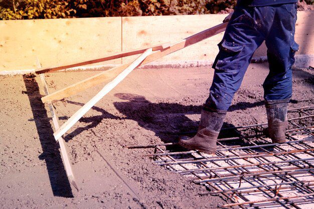 A photo of a construction worker laying foundations of a building to illustrate the role of apostles as foundation buildrs in five fold ministry in the Bible