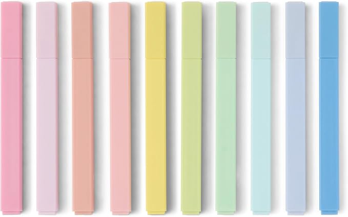 Amazon Basics Pastel Bible Highlighters Set 10 count no bleed best beginner bible highlighters