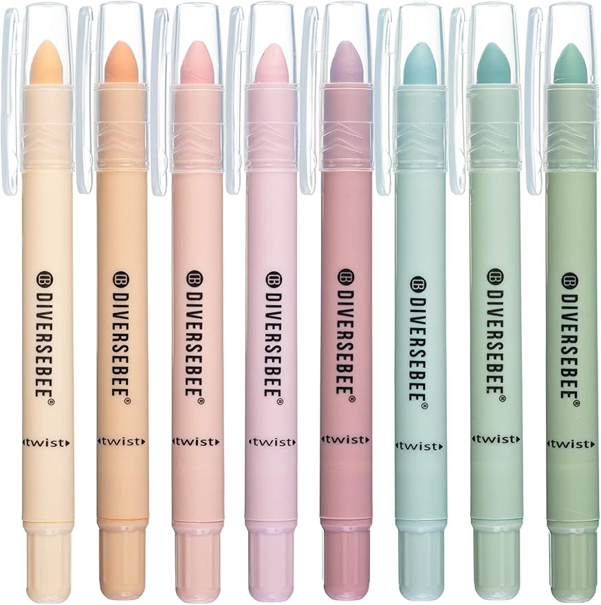 DIVERSEBEE Bible Highlighters 8 pack gel no bleed pastel best aesthetic bible highlighters