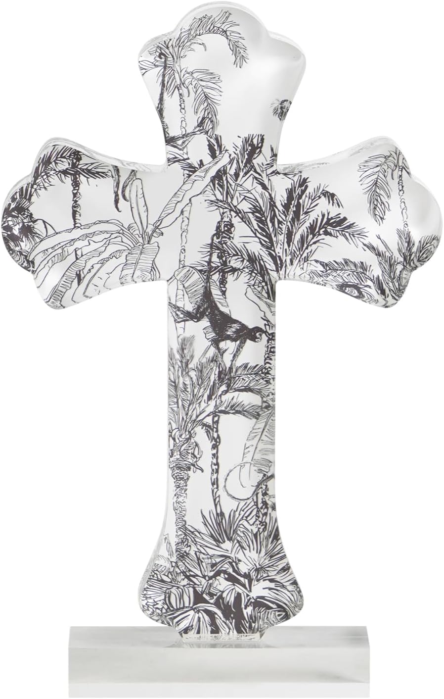Glass Cross Desk Ornament