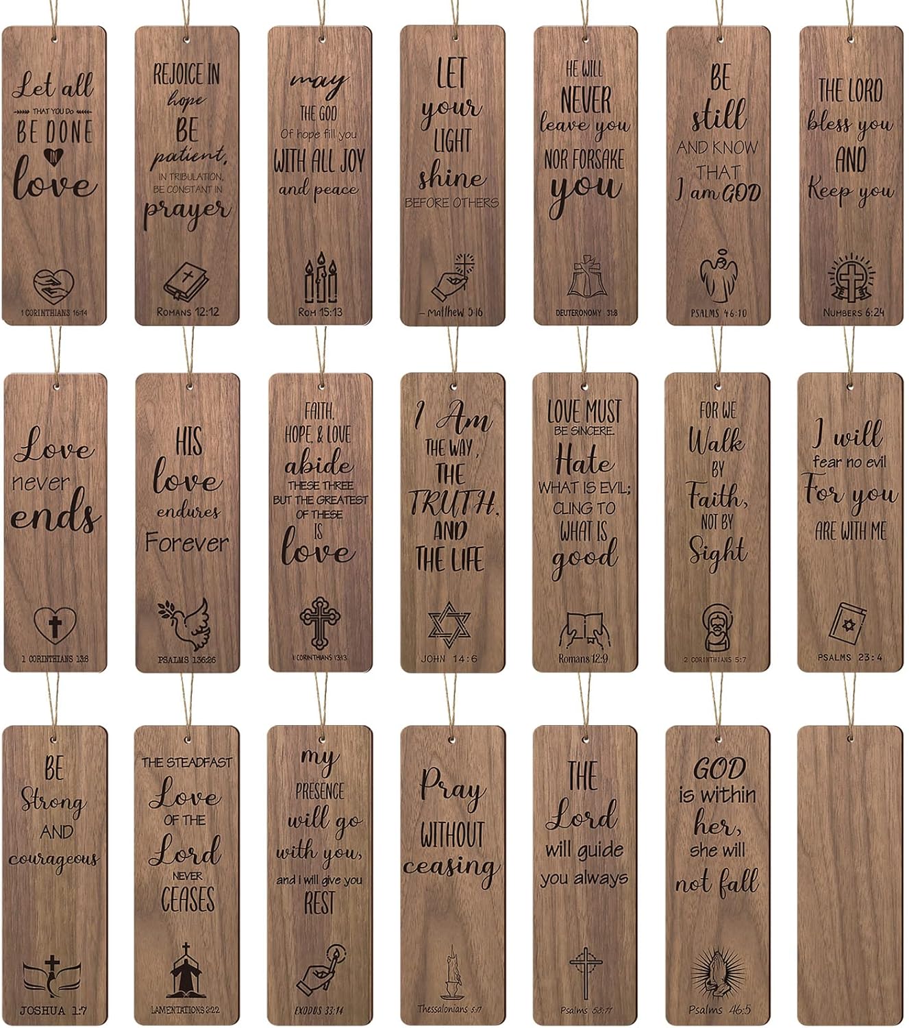 Wooden Cross Bookmarks with Scripture