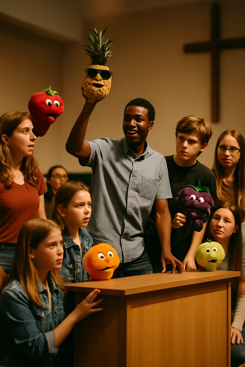 2. Fruit Salad Catastrophe (Fruit of the Spirit) — biblical skit illustration