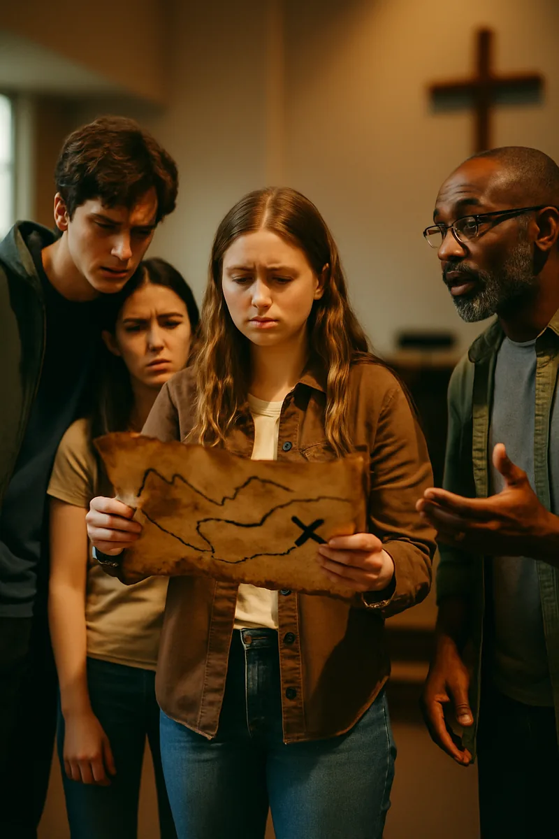 3. “The Treasure Map” โ biblical skit illustration