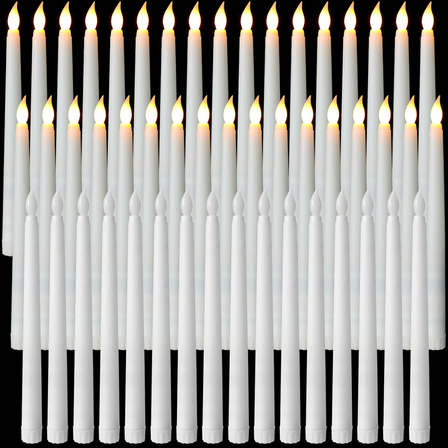 Baquler 50-piece LED flameless taper candles for church wedding decoration