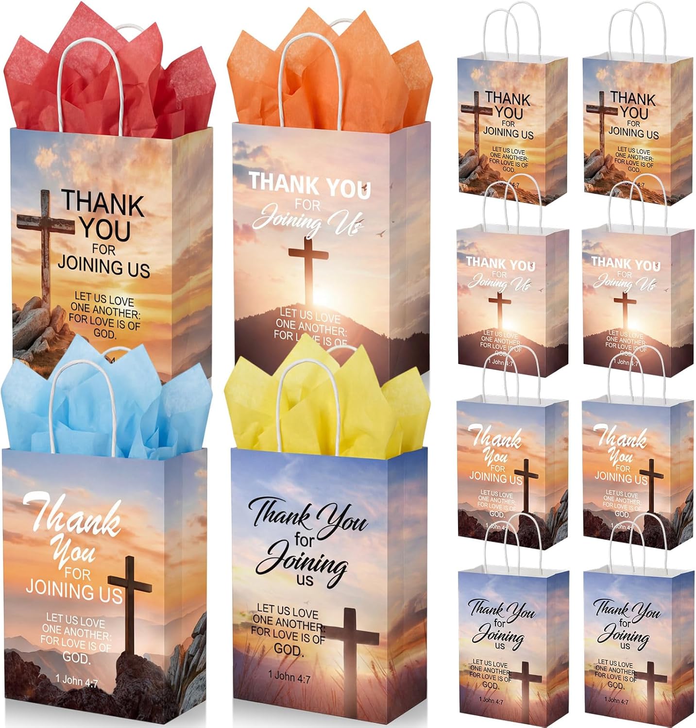 Capoda 24 Pcs Church Welcome Gift Bags with cross design