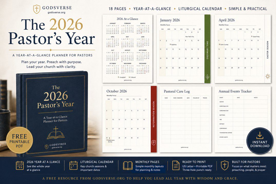 The 2026 Pastor's Year Planner — free printable PDF