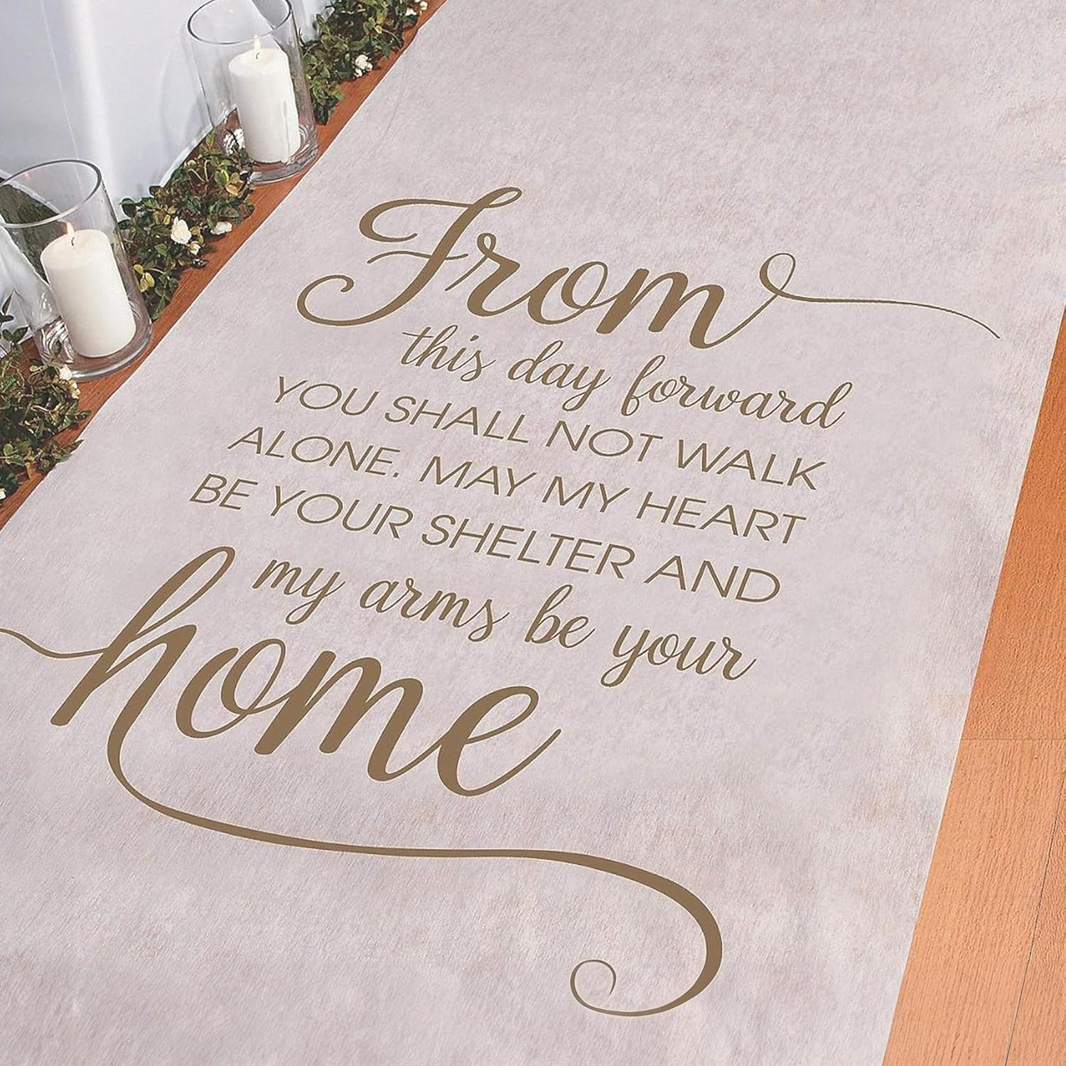 Fun Express white wedding aisle runner 100 feet for church ceremony