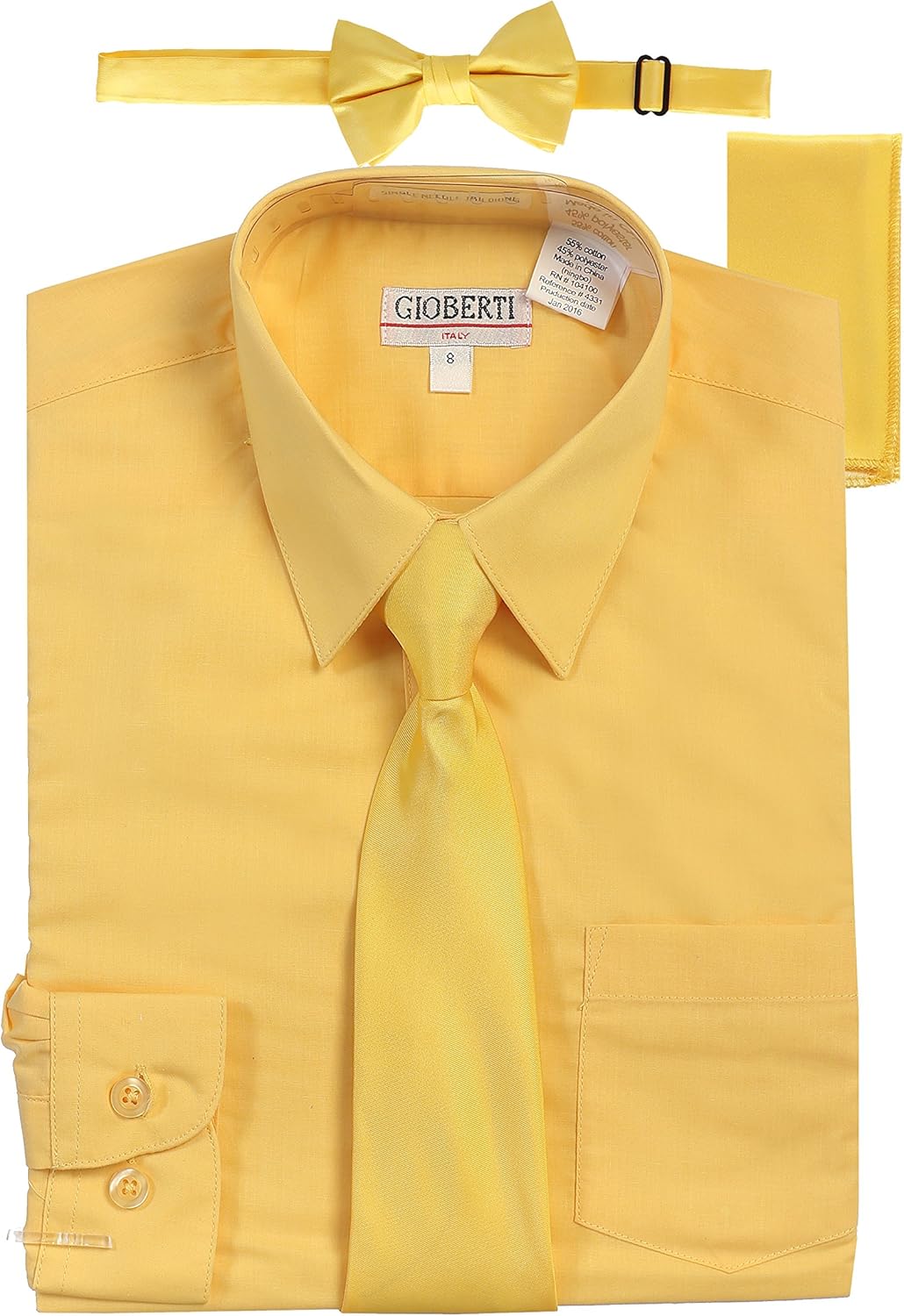 teenage outfit ideas for church — Gioberti Boys Dress Shirt Bow Tie Set