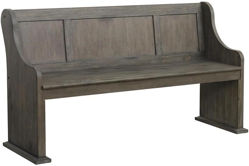 Homelegance Toulon 62 inch church pew style dining bench in glaze oak for dining room